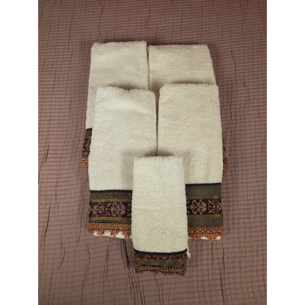 Croscill Multicolor 5Pc Towel Set Bath Hand Fingertip Tassel Fancy